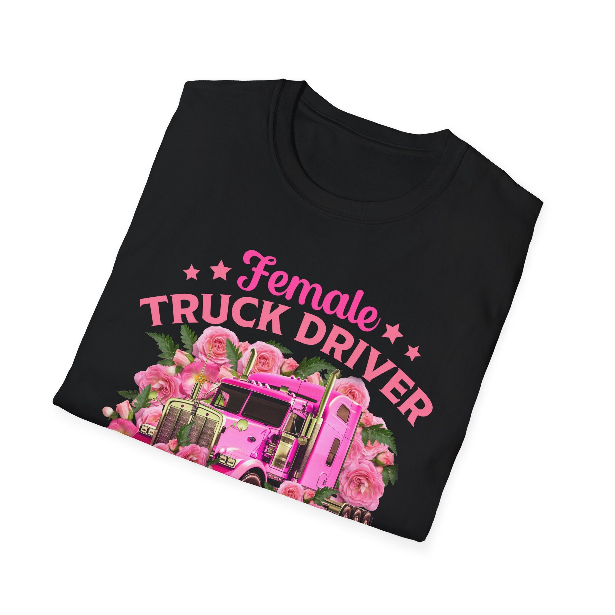 Female Truck Driver Floral T-Shirt | Gift for Women, Trucking Enthusiasts, Birthday Apparel, Inspirational Shirt, Casual Wear