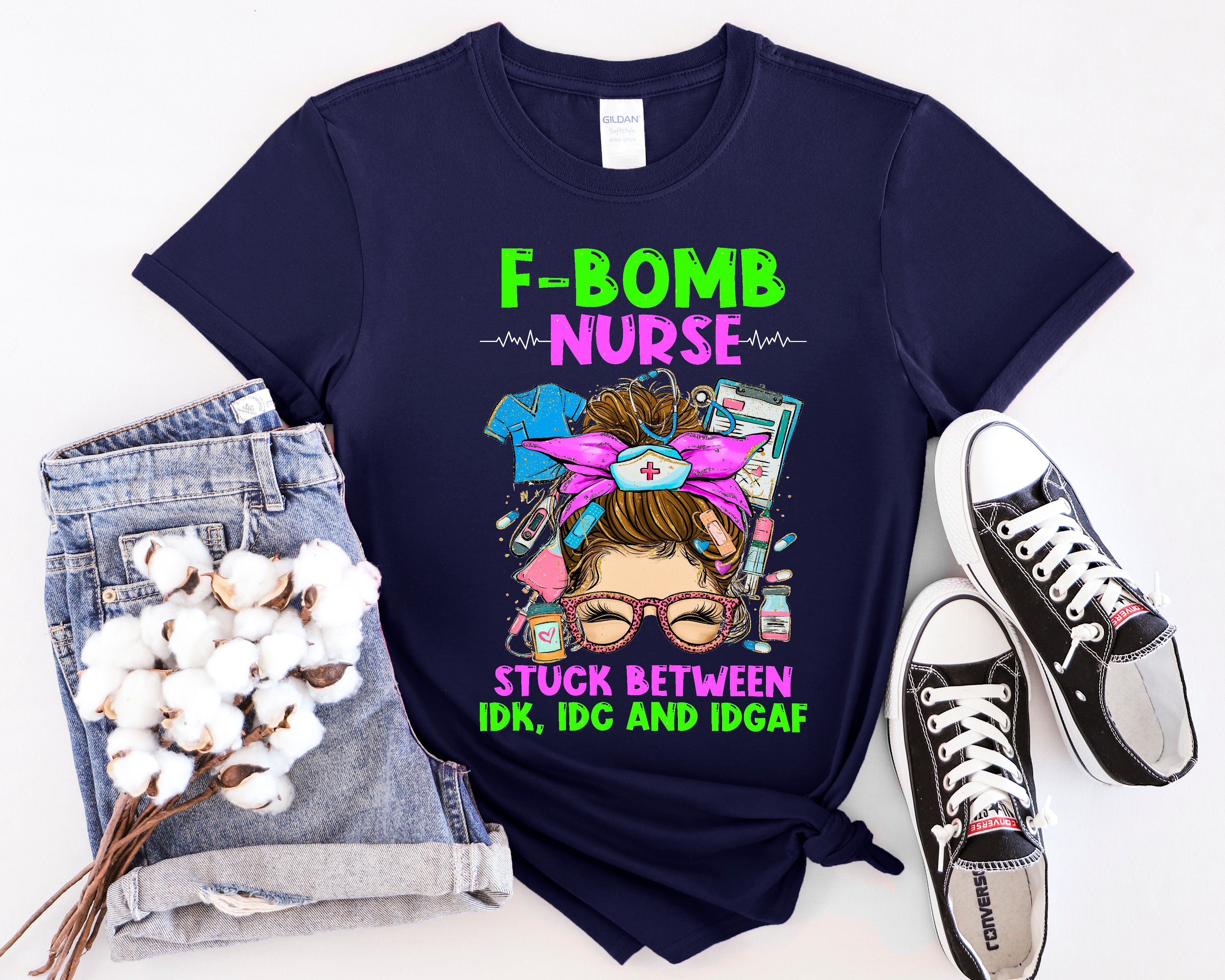 F-Bomb Nurse Unisex Softstyle T-Shirt - Funny Gift for Nurses