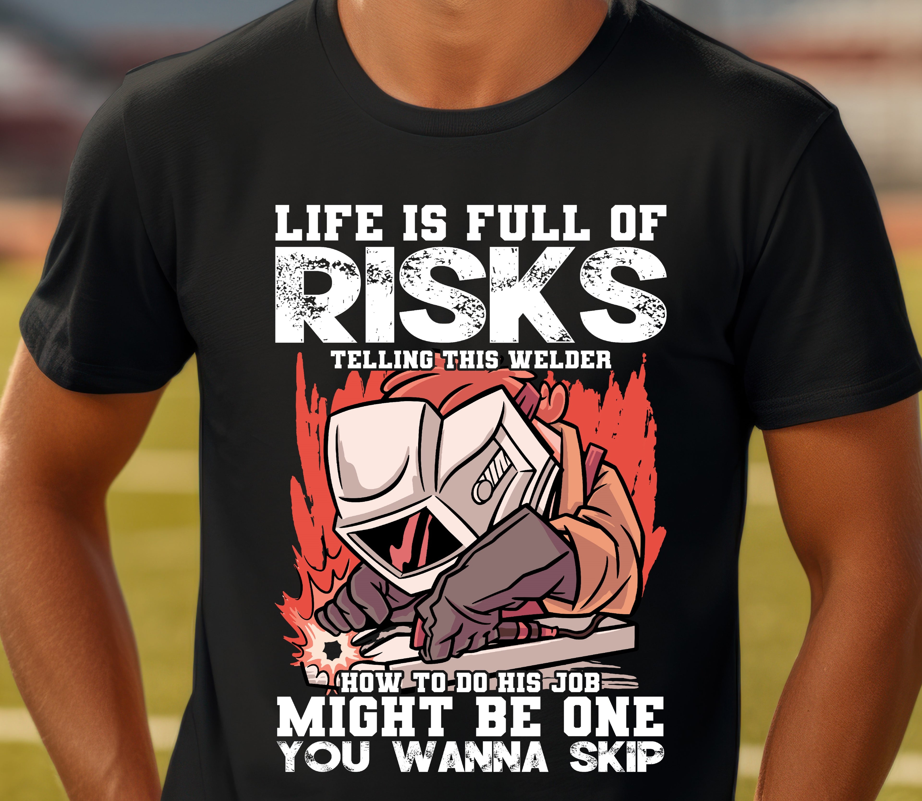 Welding Risks Unisex Softstyle T-Shirt - Perfect for Welders and Safety Enthusiasts