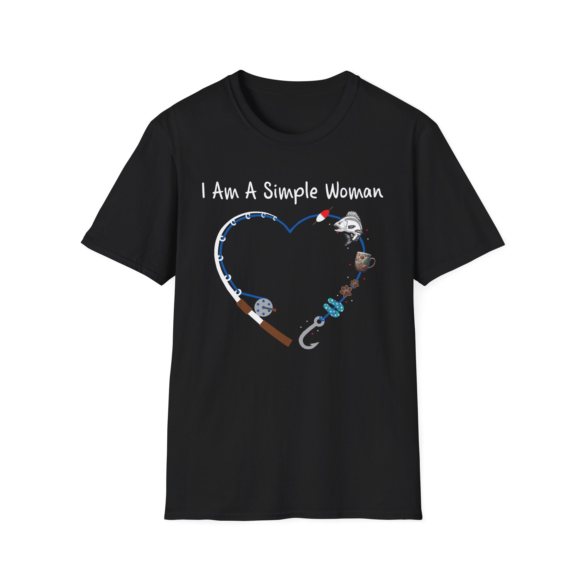 I Am A Simple Woman Fishing T-Shirt - Unisex Softstyle Tee for Casual Wear