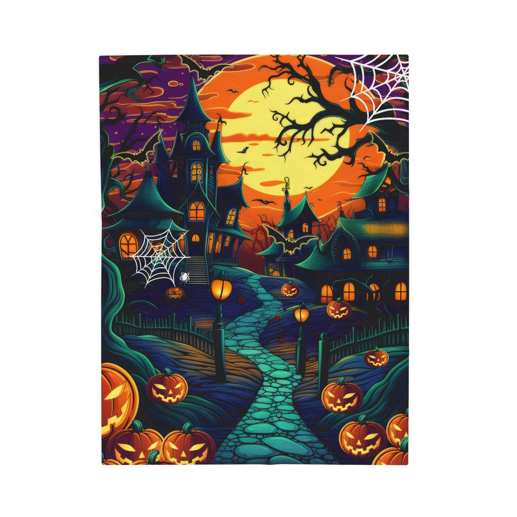 Velveteen Plush Blanket, Cozy Throw for Spooky Nights, Perfect for Autumn