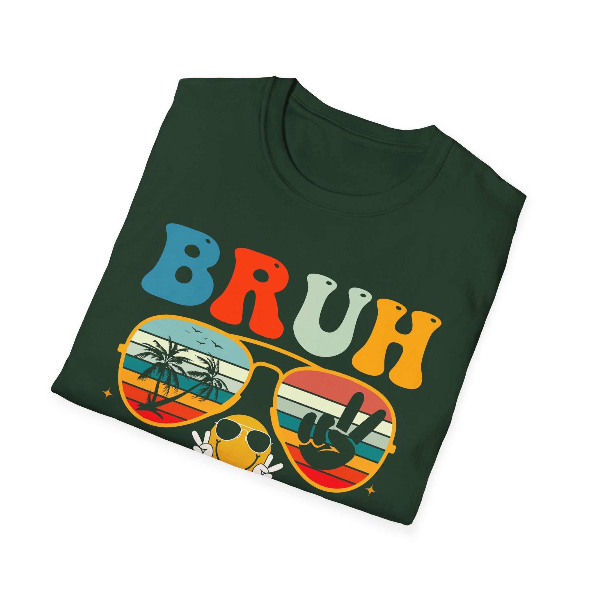 Retro Fun T-Shirt: 'Bruh We Back' Graphic Tee for Summer Vibes, Perfect for Casual Days, Festivals, or Gift Ideas