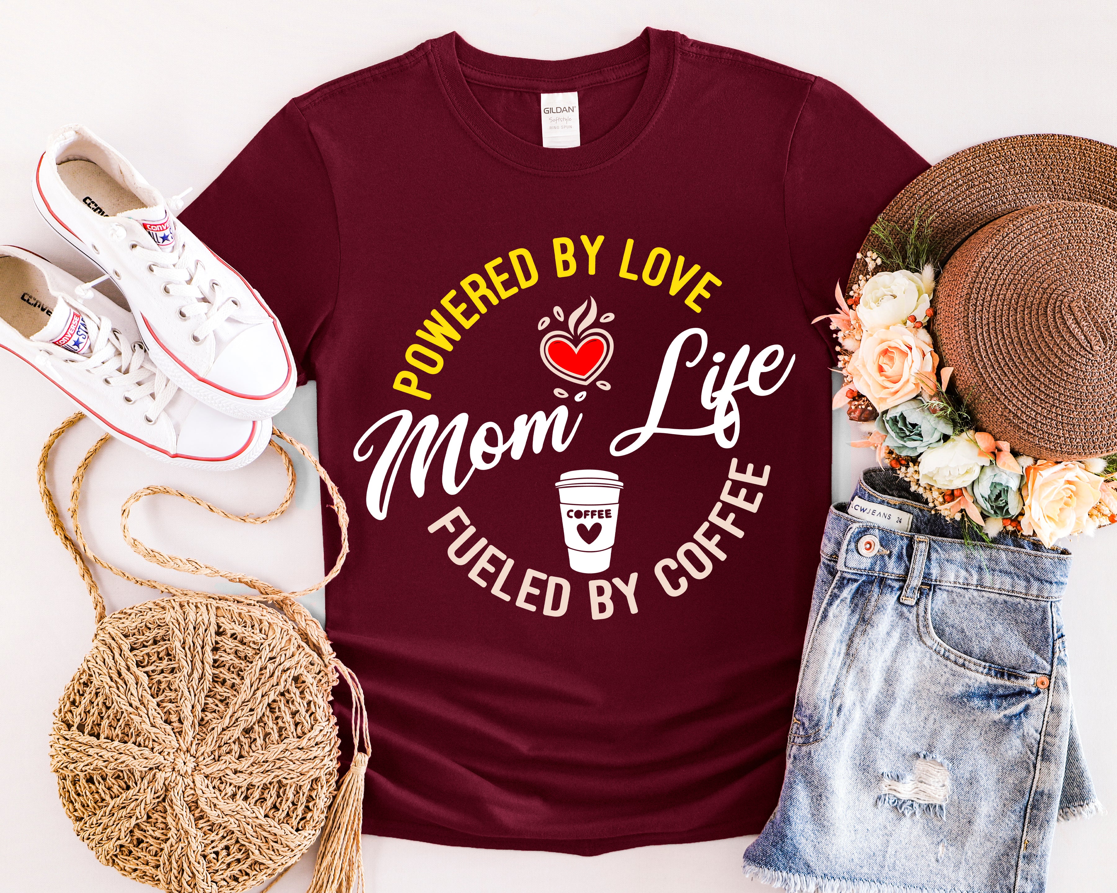 Mom Life: Powered by Love, Fueled by Coffee T-Shirt