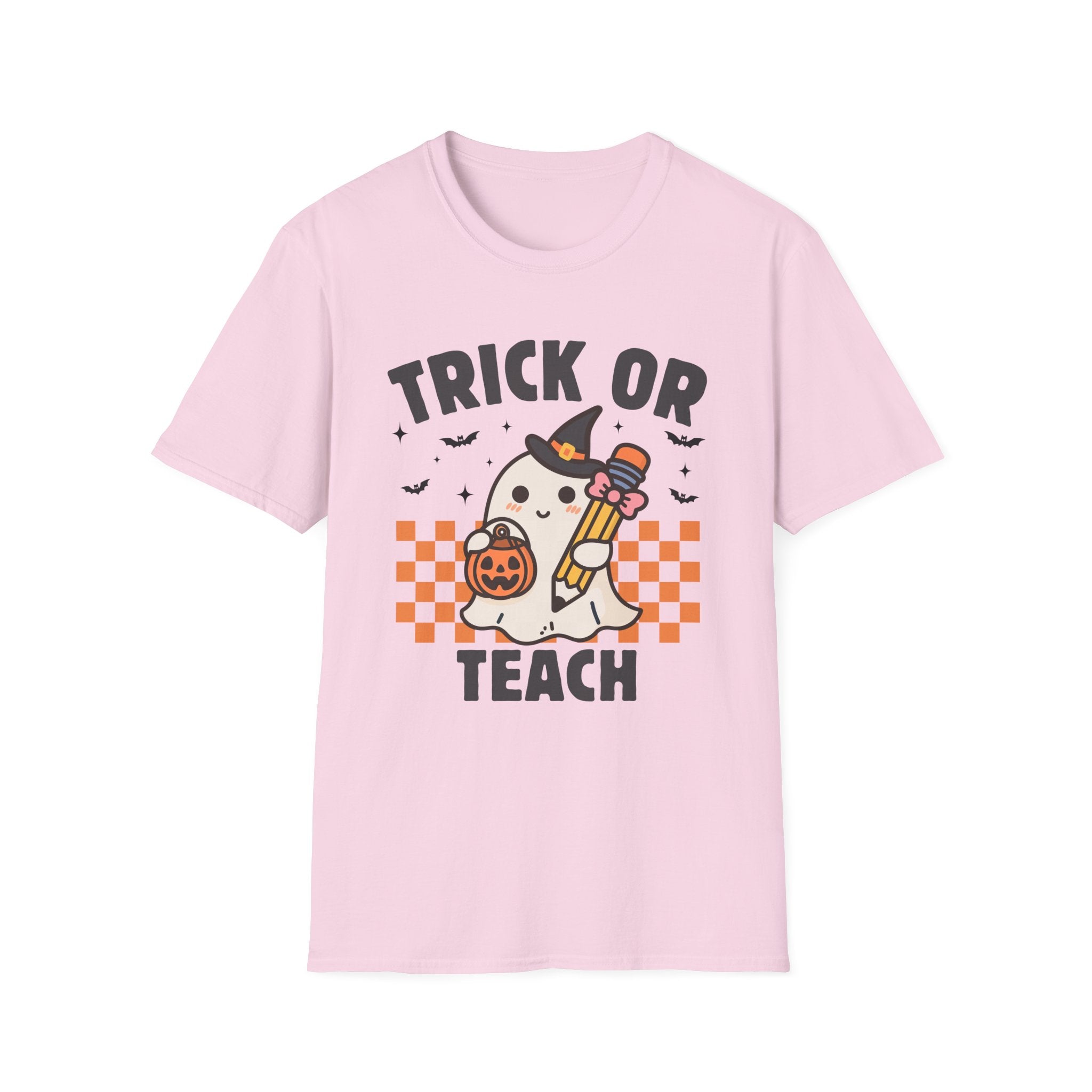 Teacher T-Shirt, Cute Ghost Design, Perfect for Fall, Trick or Teach, Unisex Tee, Gift for Teachers