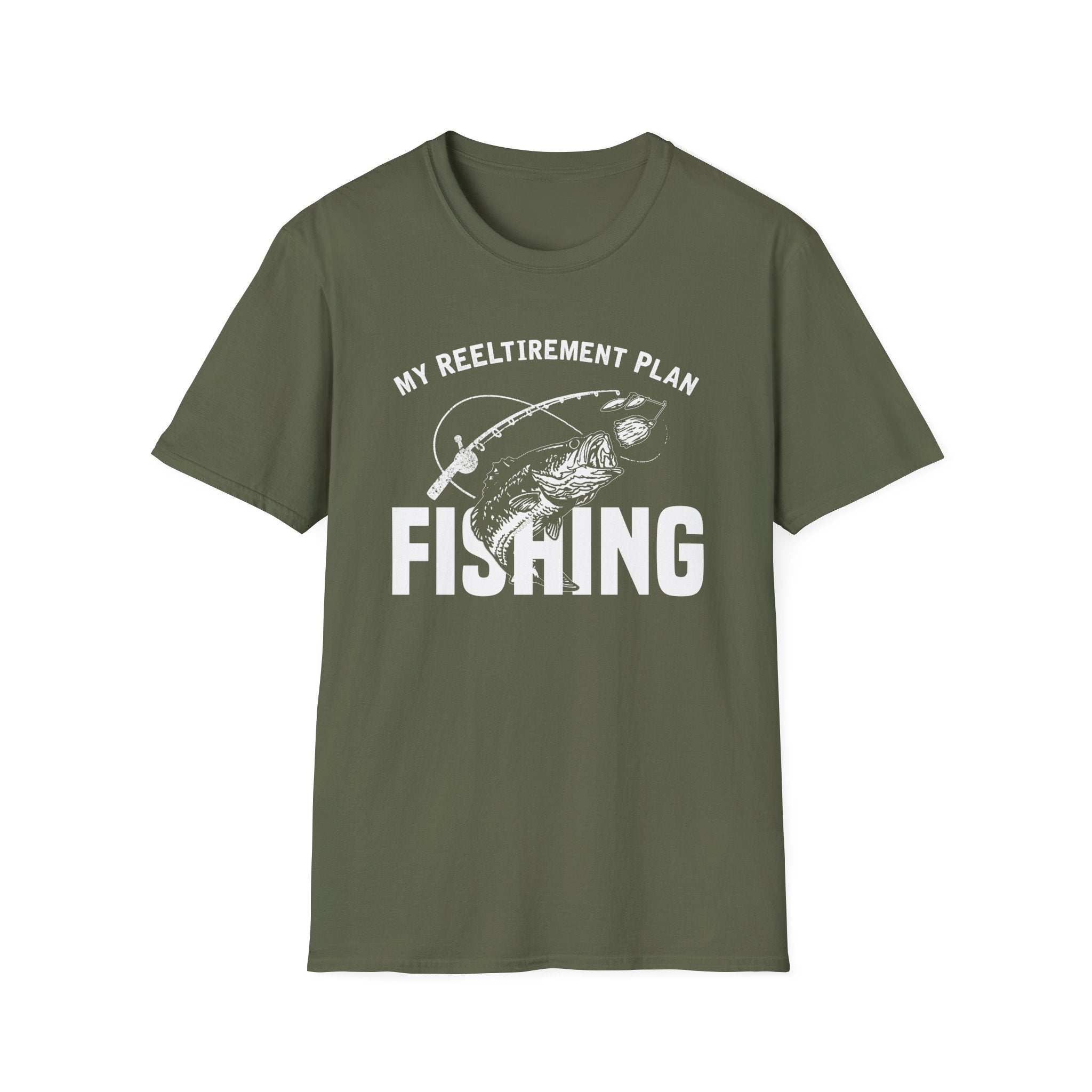 Funny Fishing Unisex Softstyle T-Shirt - My Reel Itirement Plan