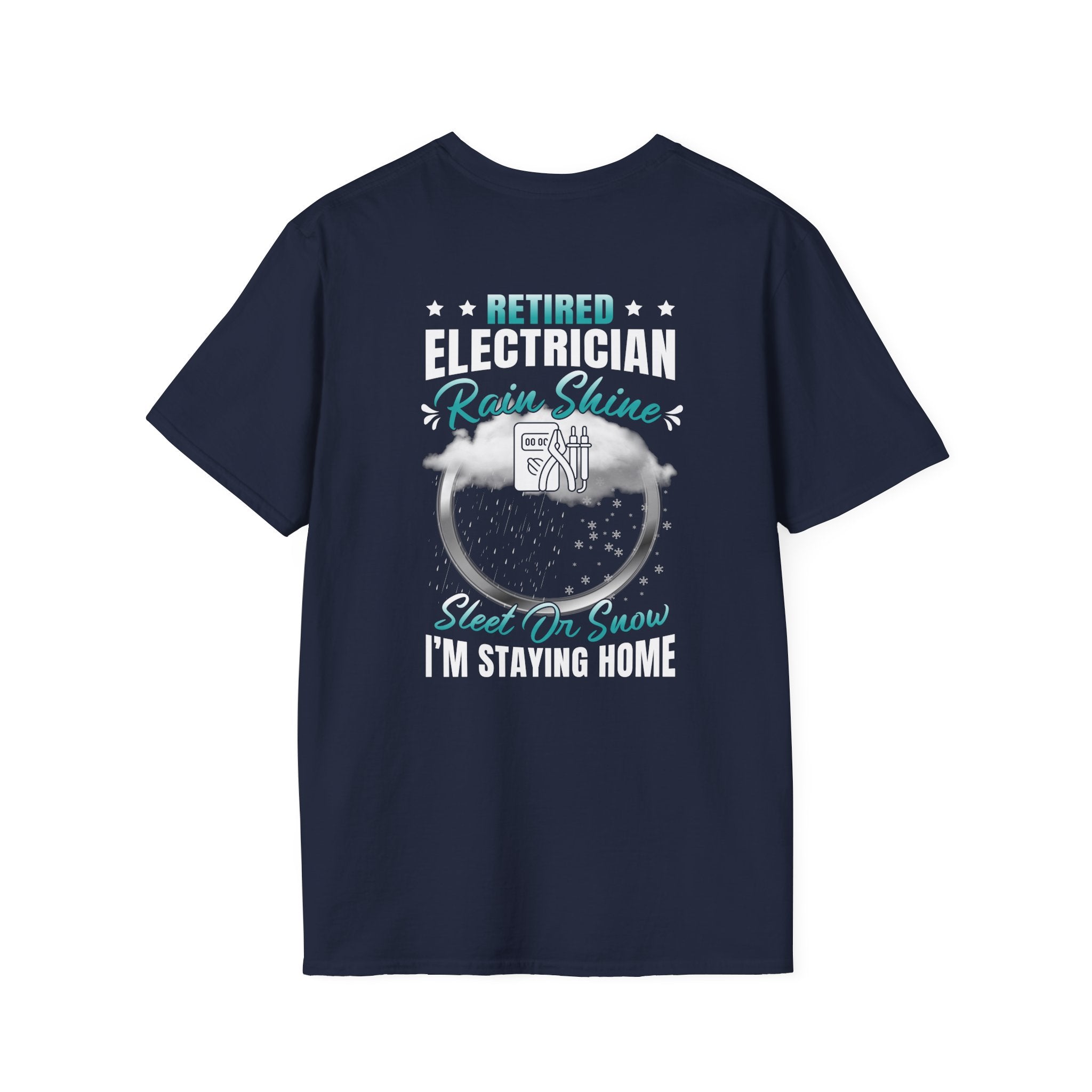 Retired Electrician T-Shirt, Funny Electrician Gift, Home Stay Tee, Unisex Softstyle Shirt for Retirees, Birthday Gift, Humor Tee