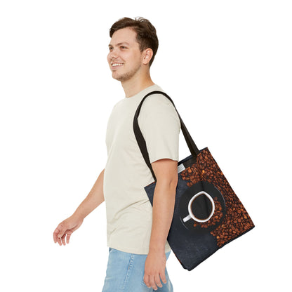 Coffee Lovers Tote Bag, AOP Drink Design, Perfect for Everyday Use, Gift for Baristas, Sustainable Fashion Accessory, Casual Day Bag