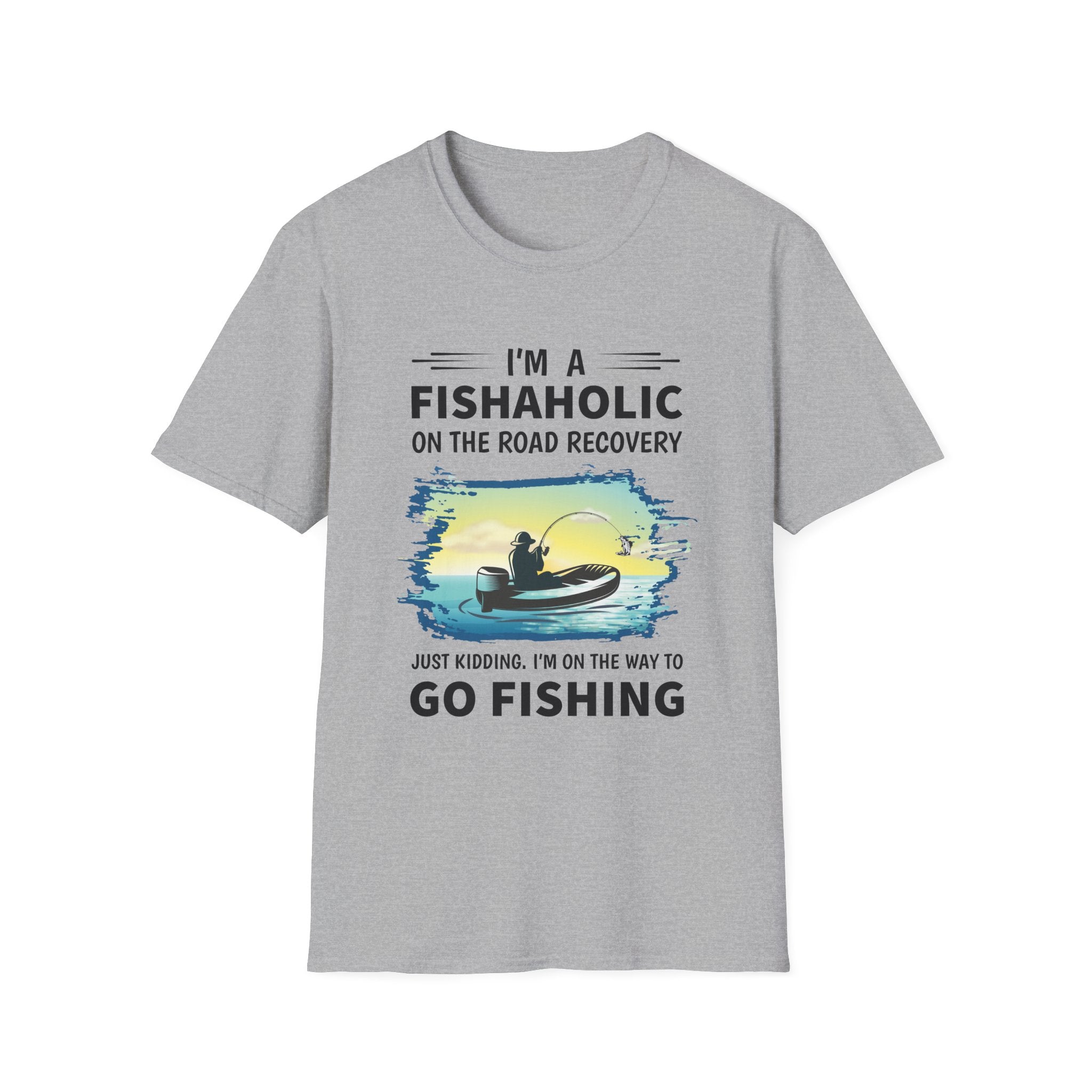 Funny Fishing T-Shirt - 'I'm a Fishaholic on the Road to Recovery'