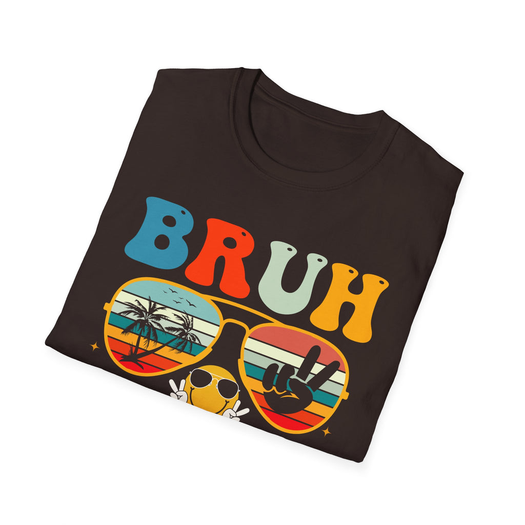 Retro Fun T-Shirt: 'Bruh We Back' Graphic Tee for Summer Vibes, Perfect for Casual Days, Festivals, or Gift Ideas