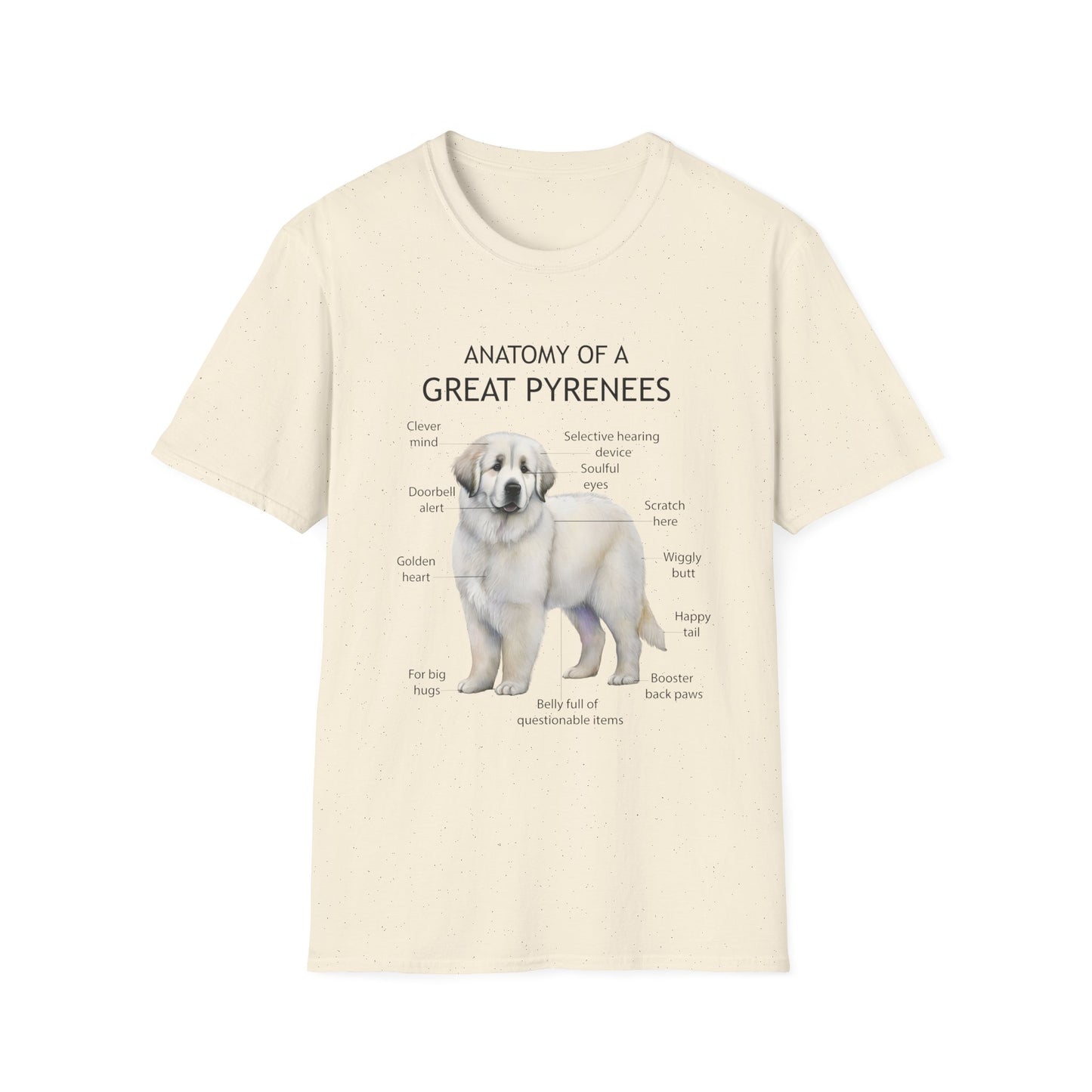 Great Pyrenees Anatomy T-Shirt, Dog Lover Gift, Pet Parenting Tee, Animal Facts Apparel, Unique Pet Owner Shirt