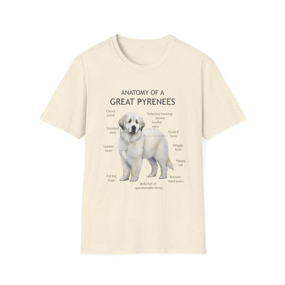 Great Pyrenees Anatomy T-Shirt, Dog Lover Gift, Pet Parenting Tee, Animal Facts Apparel, Unique Pet Owner Shirt