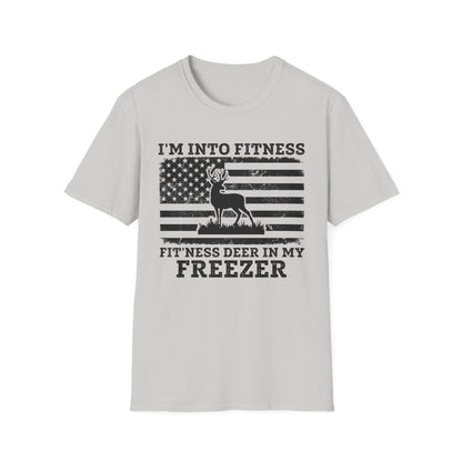 I'm Into Fitness Deer Graphic T-Shirt - Unisex Softstyle Tee for Outdoor Enthusiasts
