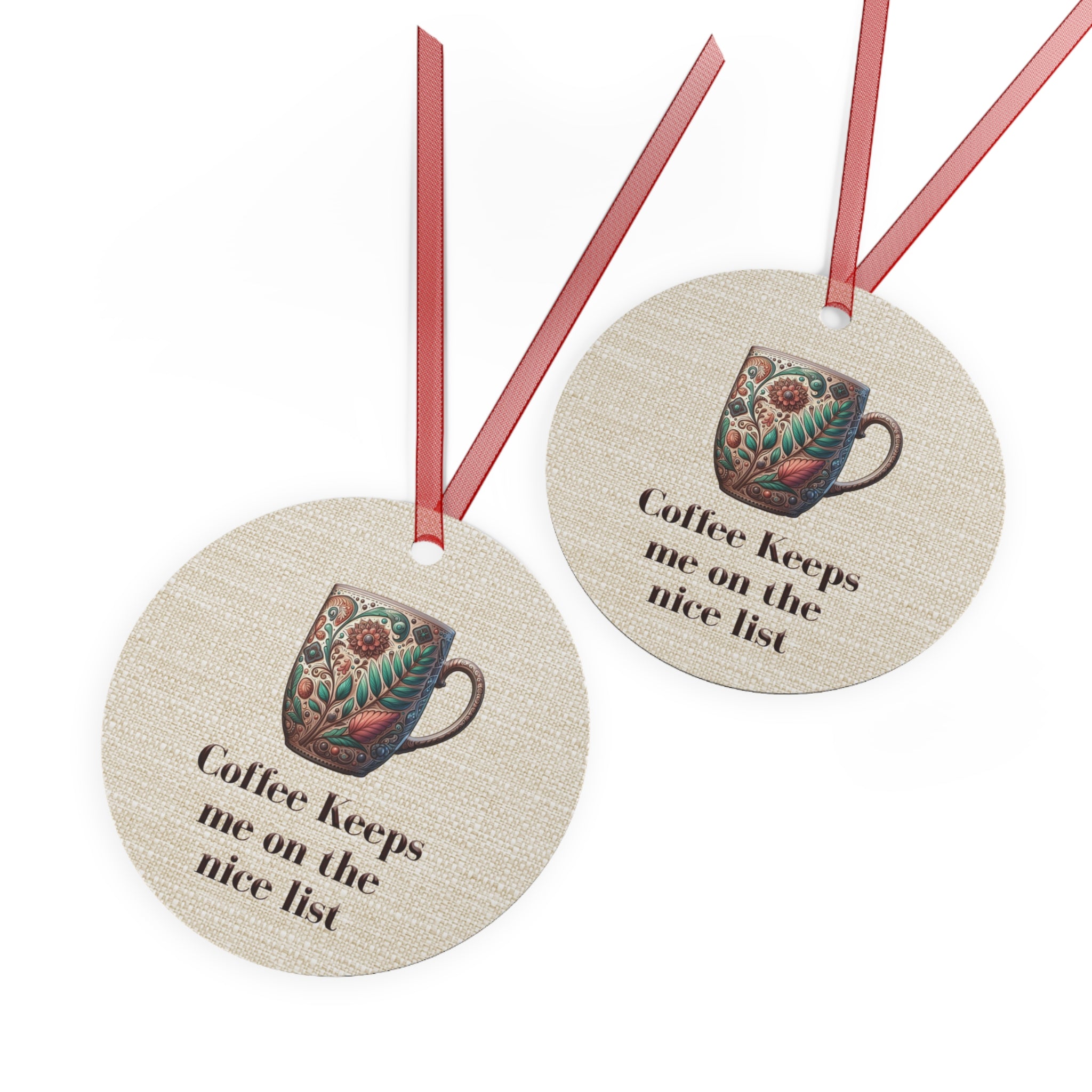 Coffee Lovers Metal Ornaments - Holiday Decorations, Unique Gifts, Ornaments, Coffee-Themed Decor