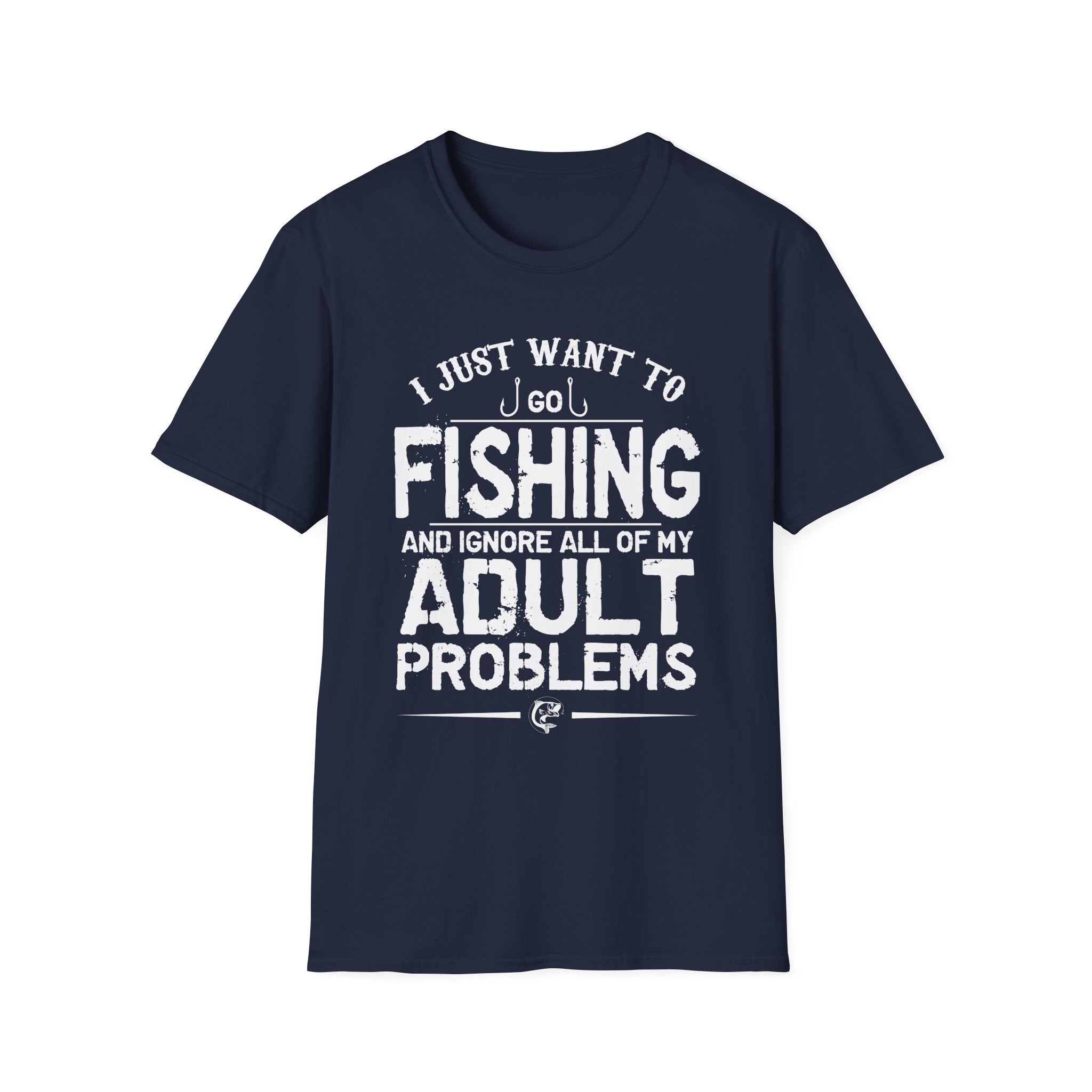 I Just Want to Fish Unisex Softstyle T-Shirt - Funny Fishing Apparel