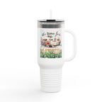 Camping Insulated Travel Mug - 40oz, Perfect for Outdoor Adventures, Hiking, Road Trips, Gifts for Campers, Summer Fun
