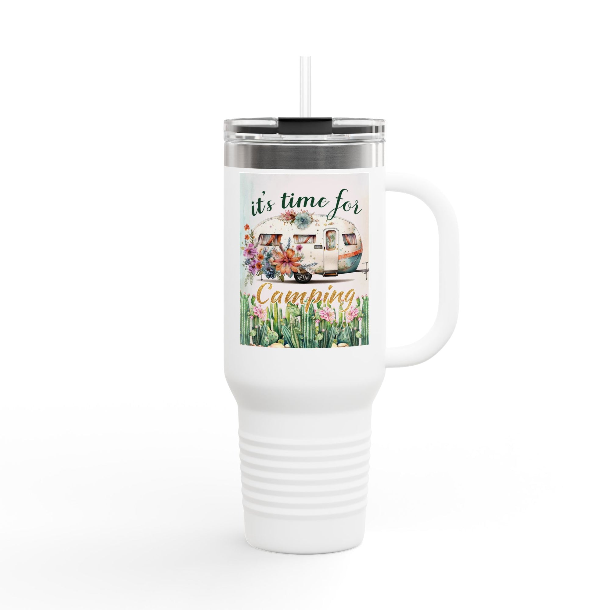 Camping Insulated Travel Mug - 40oz, Perfect for Outdoor Adventures, Hiking, Road Trips, Gifts for Campers, Summer Fun