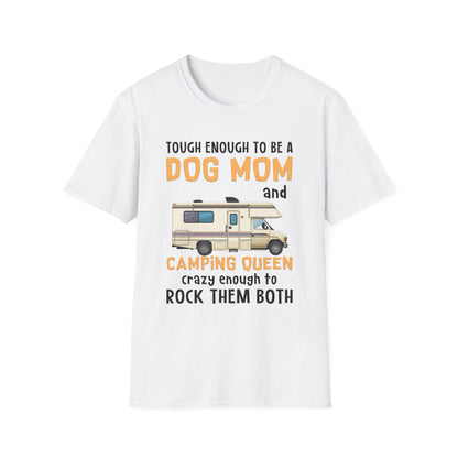 Dog Mom Camping Queen T-Shirt, Unisex Outdoor Shirt, Cute Dog Lover Gift, Camping Themed Apparel, Summer Hiking Tee