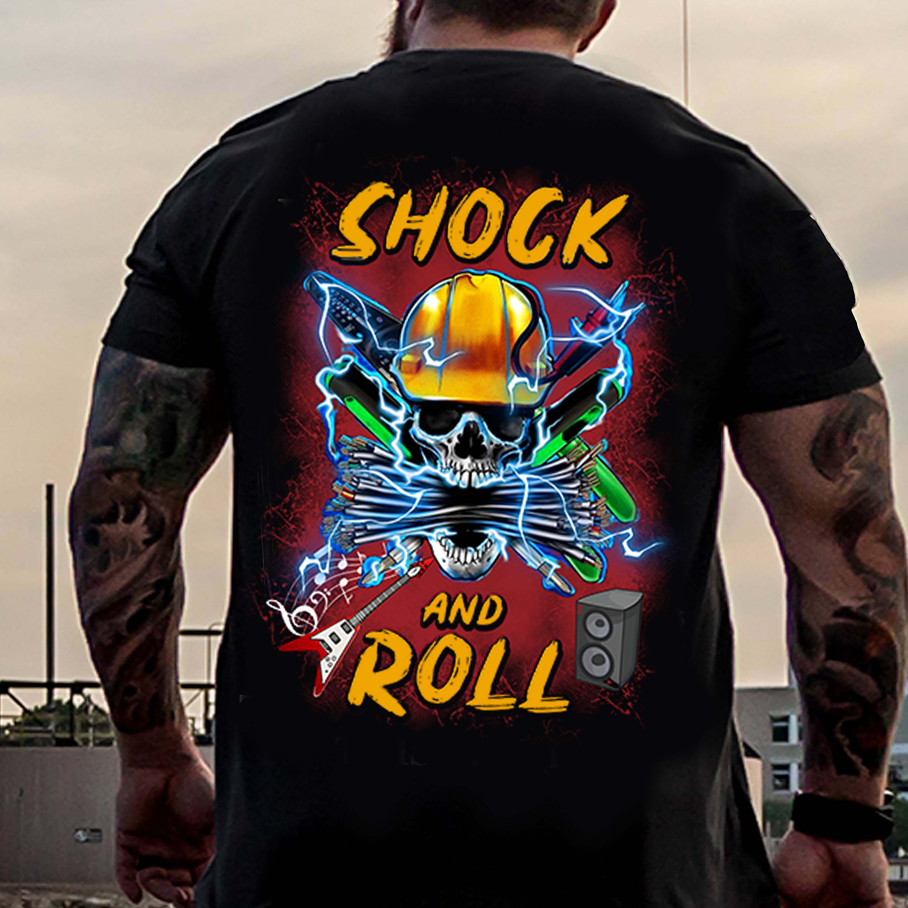 Electric Rock T-Shirt, Unisex Graphic Tee, Shock and Roll Shirt