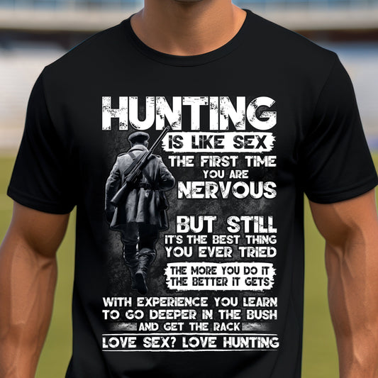 Funny Hunting T-Shirt - 'Hunting is Like- Graphic Tee for Outdoors Enthusiasts