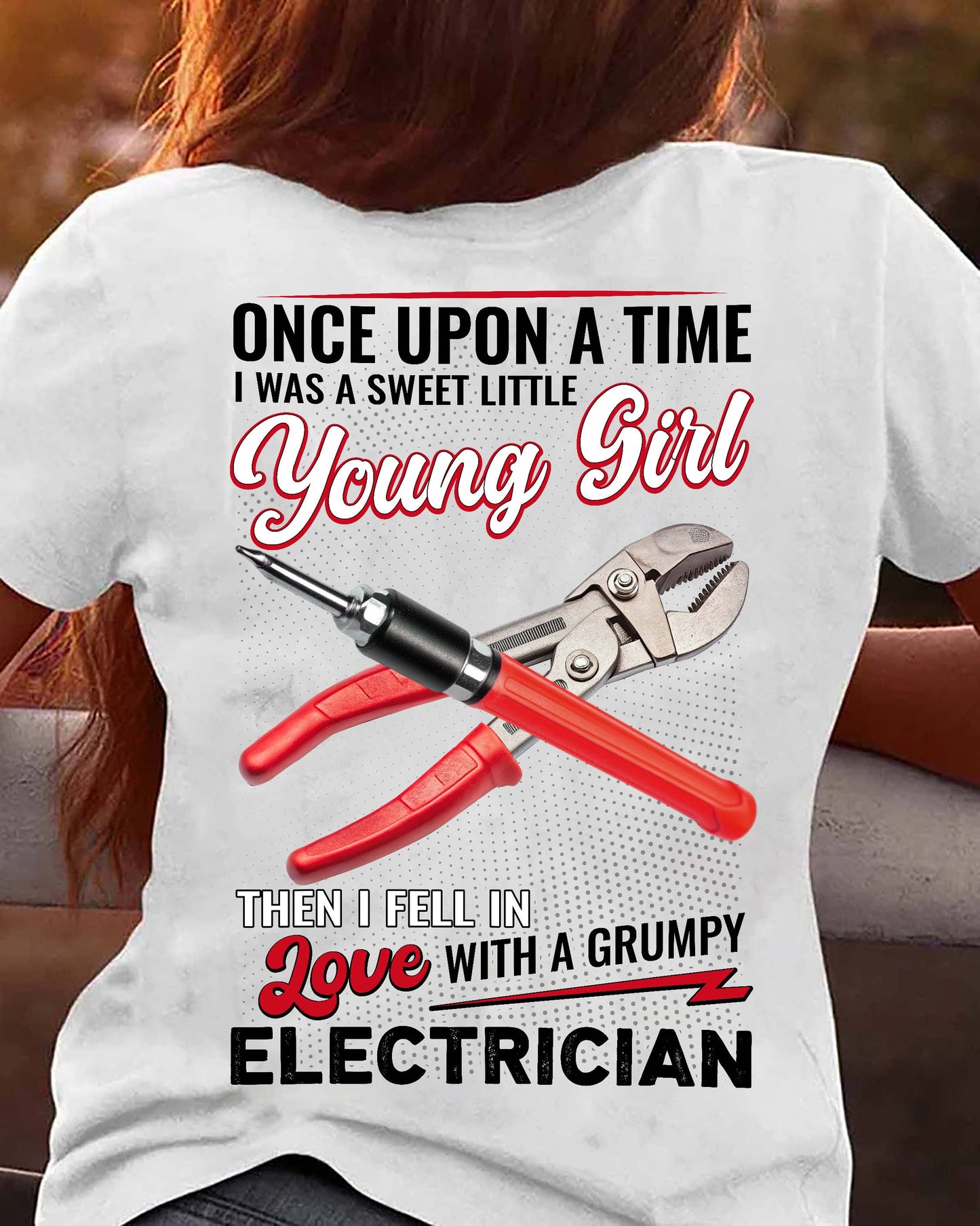 Once upon a time i was a young electrician t-shirt