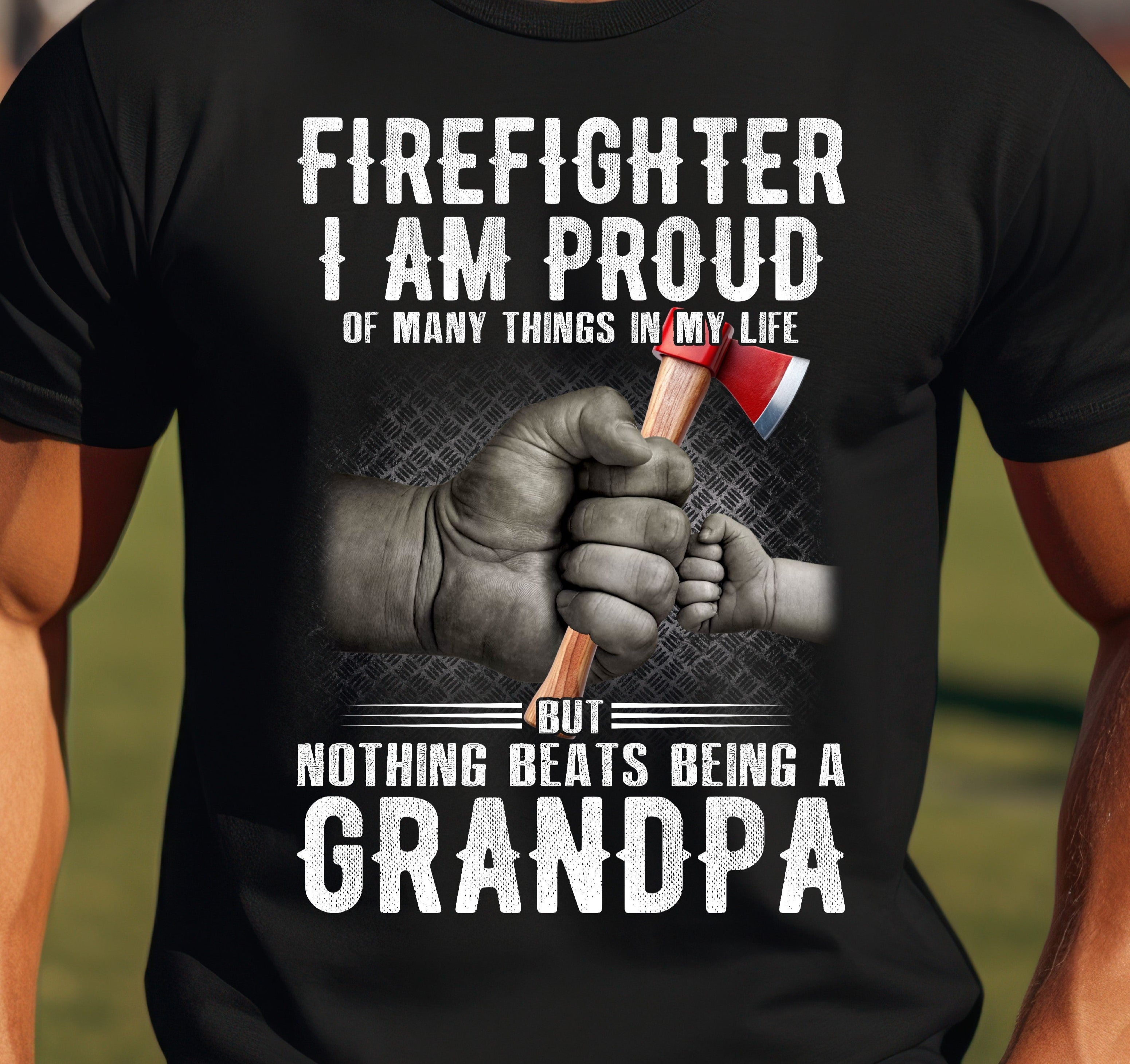 Proud Firefighter Grandpa T-Shirt | Perfect Gift for Grandpas | Casual Comfort