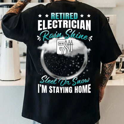 Retired Electrician T-Shirt, Funny Electrician Gift, Home Stay Tee, Unisex Softstyle Shirt for Retirees, Birthday Gift, Humor Tee
