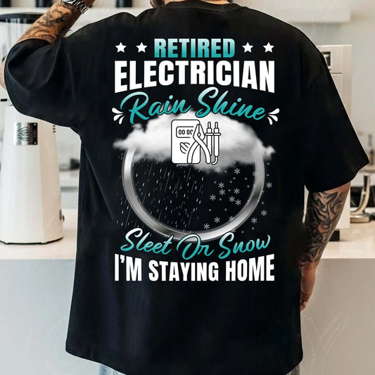 Retired Electrician T-Shirt, Funny Electrician Gift, Home Stay Tee, Unisex Softstyle Shirt for Retirees, Birthday Gift, Humor Tee
