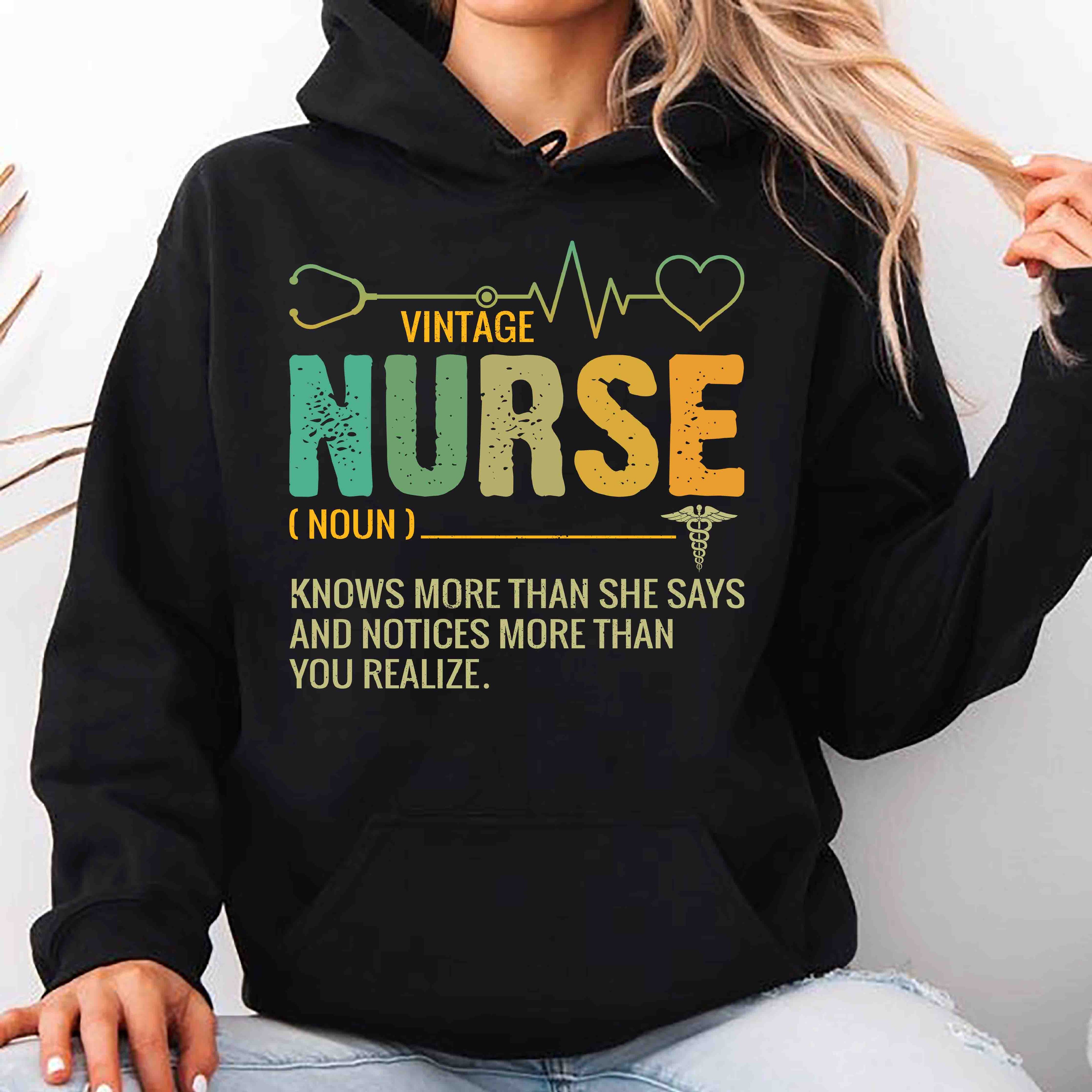 Vintage Nurse Hoodie - Perfect Gift for Nurses, Casual Wear, Medical Appreciation, Trendy Sweatshirt, Nursing School