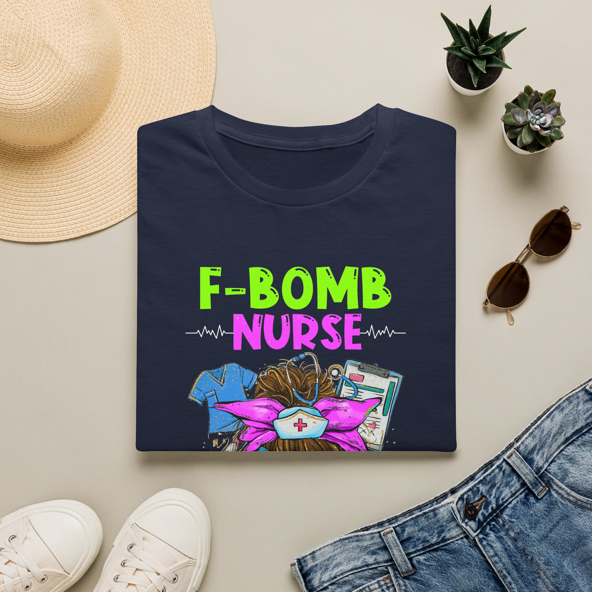 T-Shirt — "F-Bomb Nurse" Graphic Tee (Stuck Between IDK, IDC & IDGAF) - Image 4