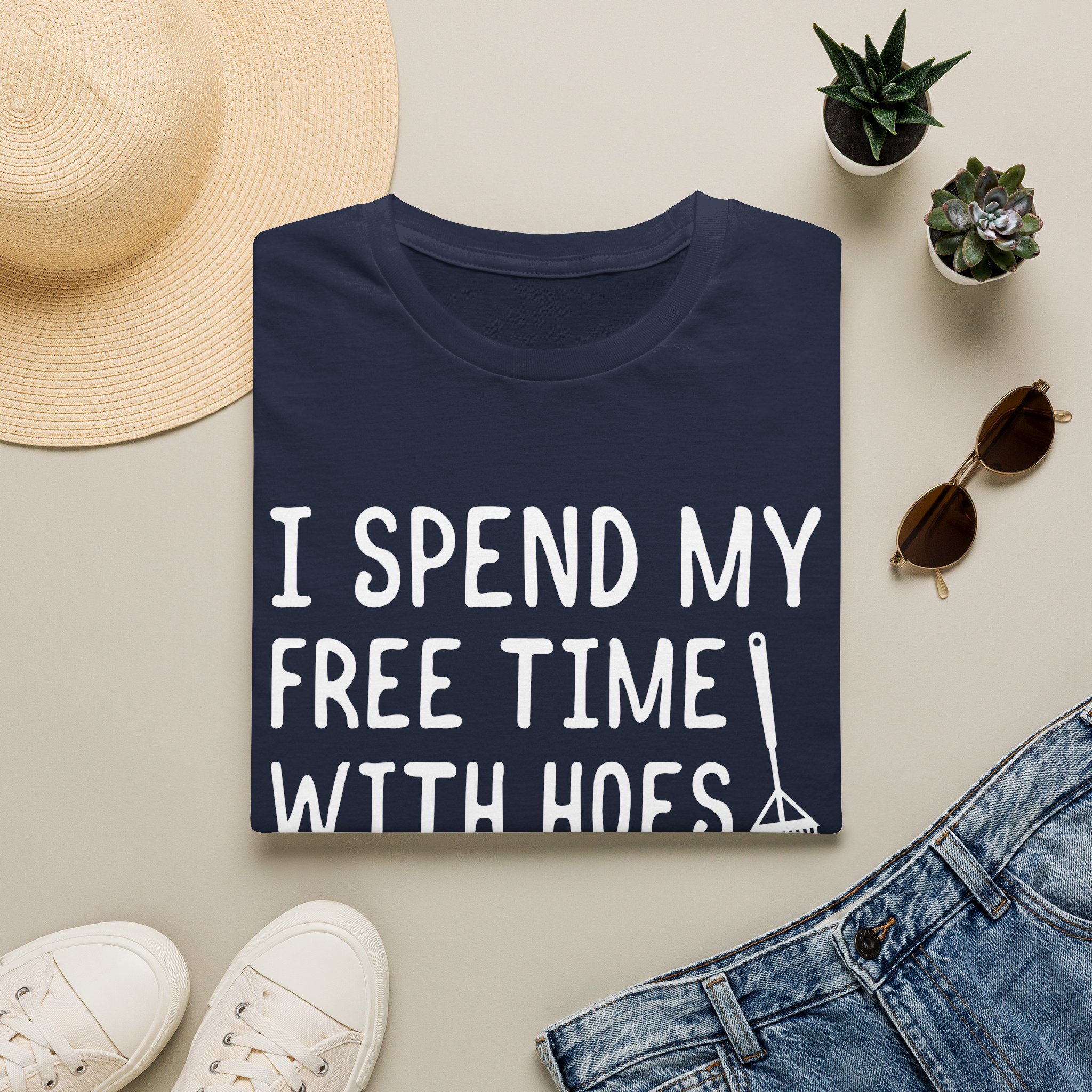 Gardening T-Shirt — "I Spend My Free Time With Hoes & Dirt Bags" Funny Garden Tee - Image 4